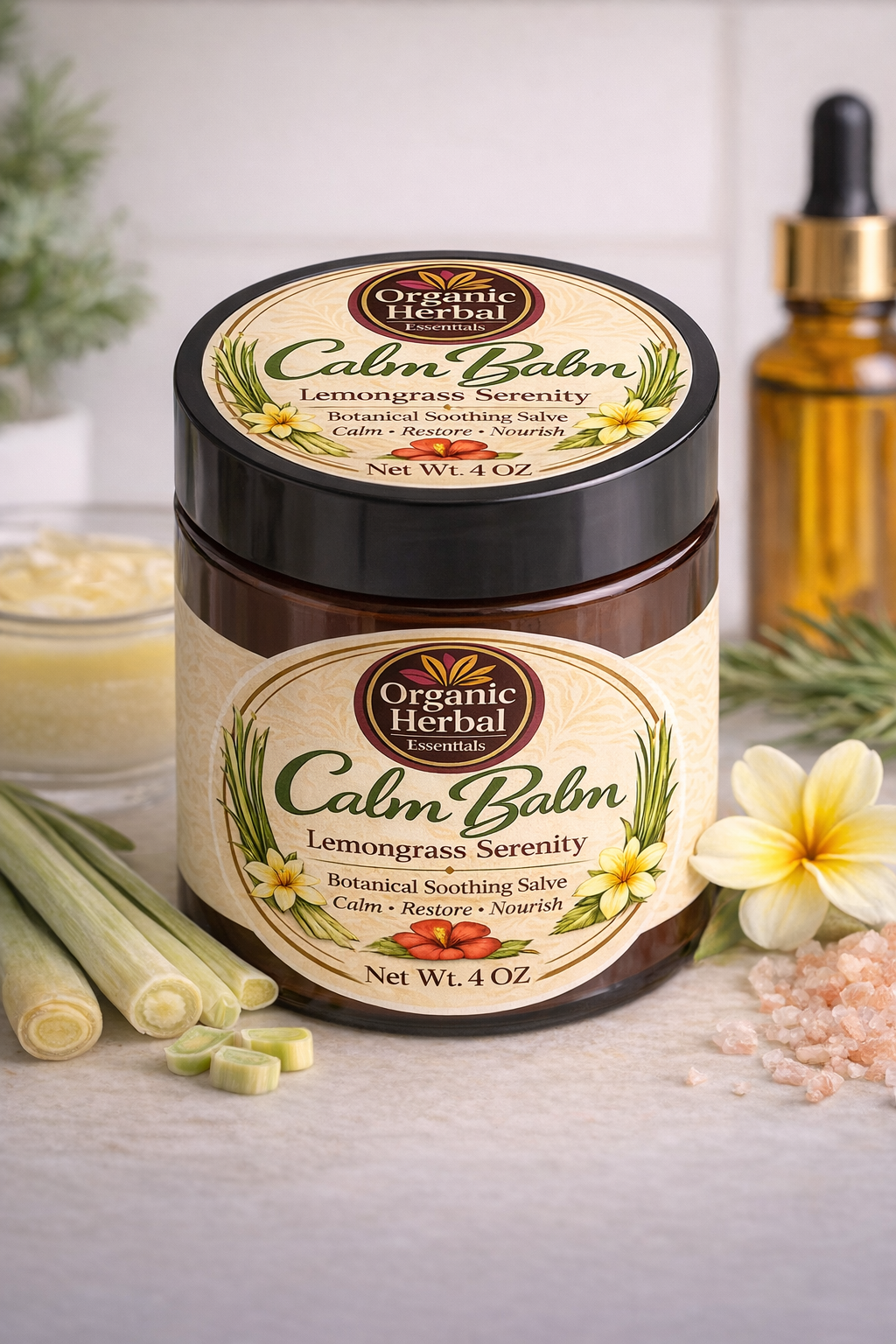 Calm Balm- Lemongrass Serenity Botanical Salve (4oz) ✨ Calm your body. Restore your skin. Nourish your self-care